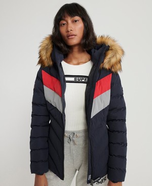 Superdry Arctic Retro Puffer Női Kabát Piros/Sötétkék | PTXUN0716